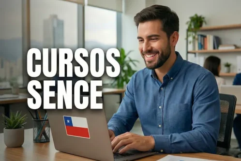 Hombre joven estudiando en un computador portátil.